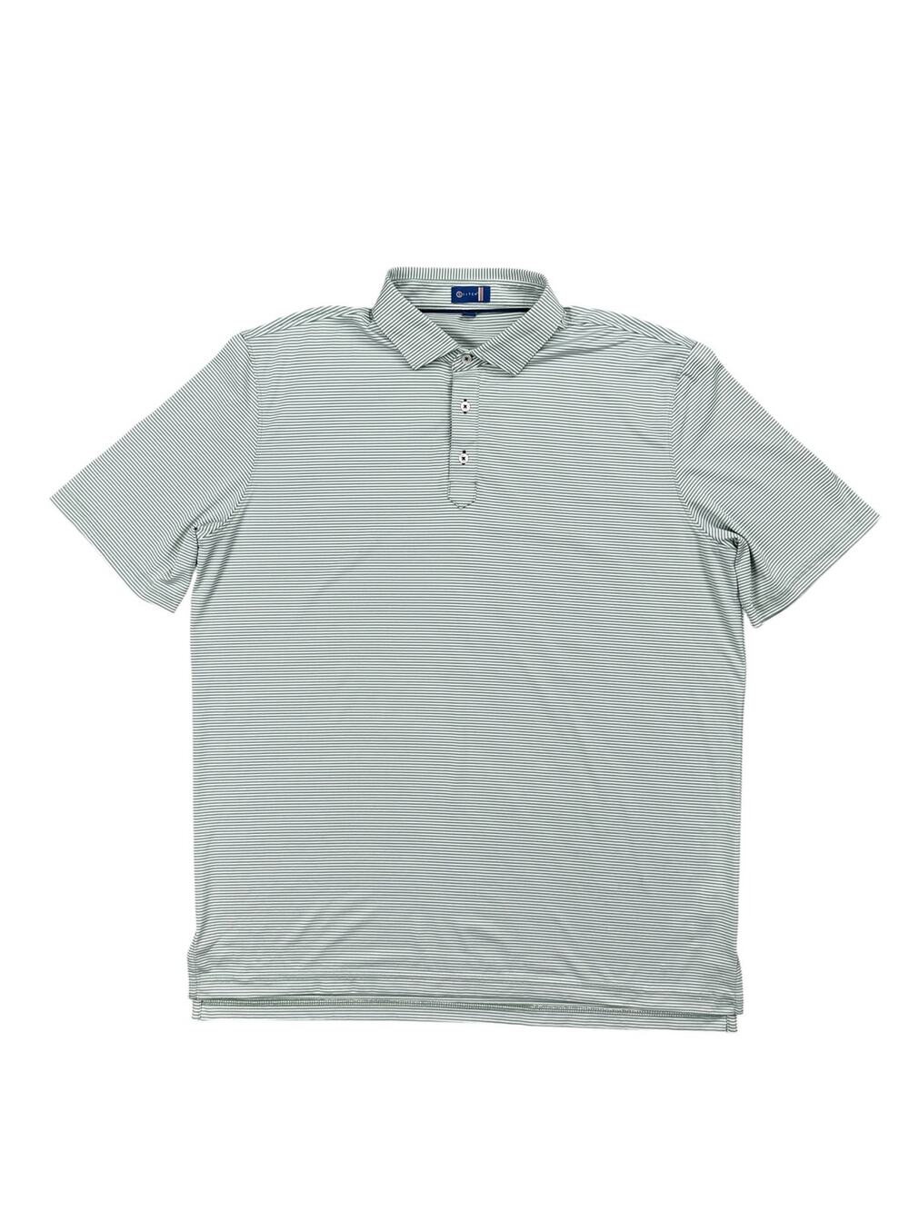 Stitch Golf Atlantic Stripe Golf Polo Green/White — Size XL